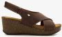 Hush Puppies leren dames sleehak sandalen bruin - Thumbnail 2