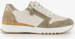 Hush Puppies leren dames sneakers beige groen