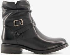 Hush Puppies leren enkellaarsjes met gesp zwart
