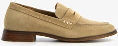 Hush Puppies suede dames loafers donkerbeige