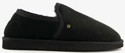 Hush Puppies suede pantoffels met merino wol zwart