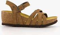 Hush Puppies suede sandalen met sleehak taupe