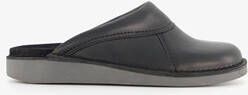 Natuform leren heren pantoffels Zwart Sloffen Uitneembare zool