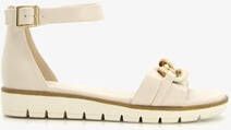 Nova dames sandalen wit met gouden detail