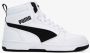 Puma Rebound v6 Mid V6 Mid sneakers lichtgrijs donkerblauw rood Jongens Meisjes Imitatieleer 39 - Thumbnail 5