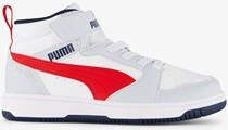 Puma Rebound V6 Mid sneakers lichtgrijs zwart rood Jongens Meisjes Imitatieleer 30 - Foto 6