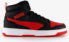 Puma Rebound V6 Mid kinder sneakers zwart rood