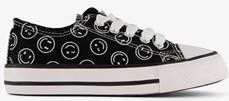 Scapino Canvas kinder sneakers zwart met smileys