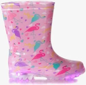Scapino Kinder regenlaarzen flamingo met lichtjes