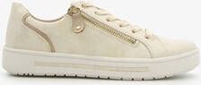 Softline dames sneakers beige met gouden glitters