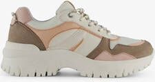 Supercracks dames dad sneakers beige roze