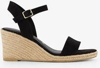 tamaris dames espadrilles met sleehak zwart