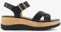 Tamaris dames sandalen met sleehak zwart - Thumbnail 1