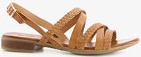 TwoDay leren dames sandalen Cognac Echt leer - Schoenen.nl