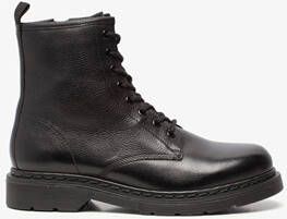 TwoDay leren dames veterboots Zwart - Schoenen.nl