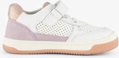 TwoDay leren meisjes sneaker wit pastelpaars