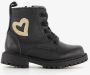 TwoDay leren meisjes veterboots zwart met hartje - Thumbnail 1