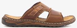 Van Beers leren heren slippers cognac