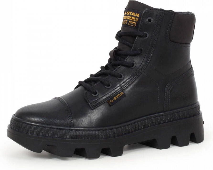 G-Star G Star Raw Noxer Hgh Lea Nyl W Veterboots Laarzen Met Veters Dames Zwart