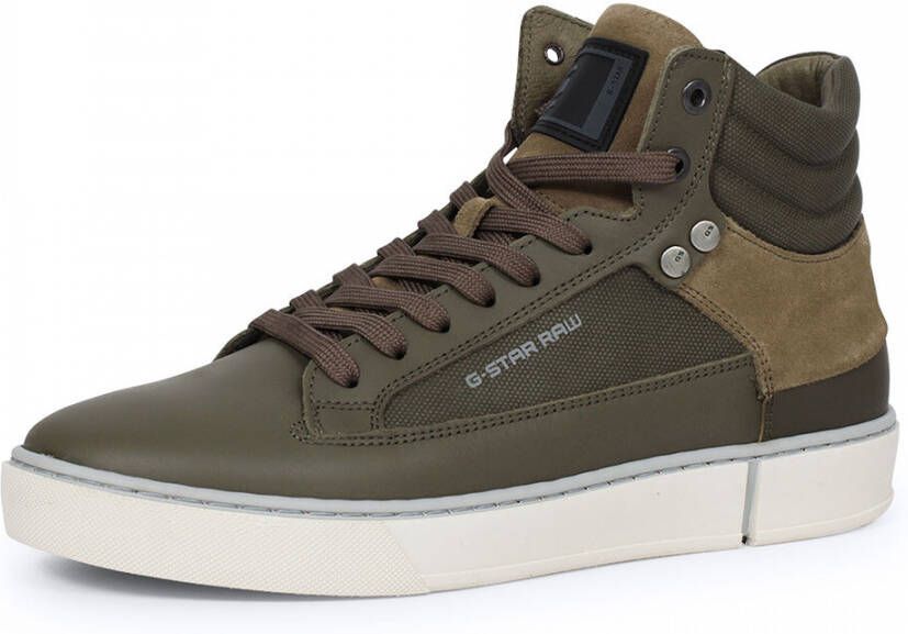 G-Star G Star Raw Ravond Mid Bsc Dnm M Hoge sneakers Leren Sneaker Heren Groen