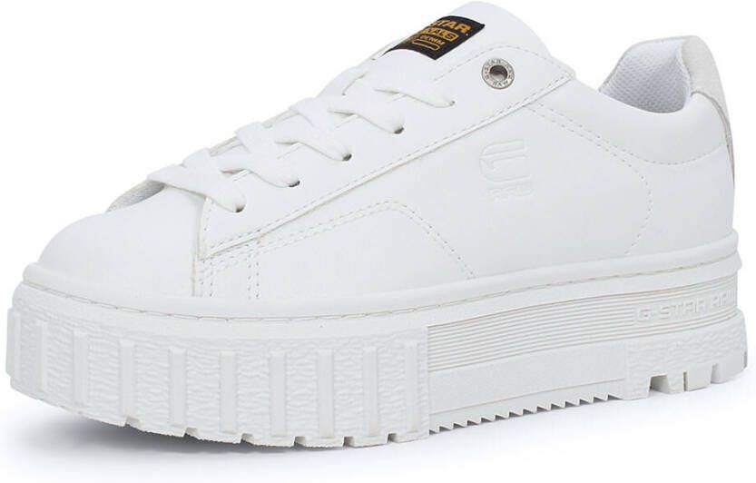 G-Star Modieuze PU Leren Sneaker met Rubberen Plateauzool White Dames - Foto 11