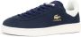 Lacoste Premium Baseshot Leren Sneakers Blauw Wit Multicolor Heren - Thumbnail 3