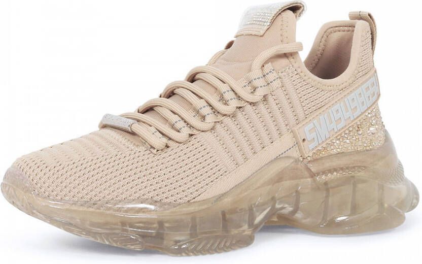 Steve Madden Roségouden Sneakers met Decoratieve Stenen Beige Dames - Foto 6