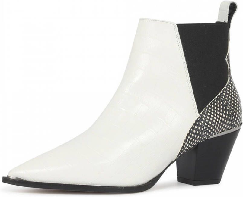 Ted Baker Rilanic leren chelsea boots crocoprint wit