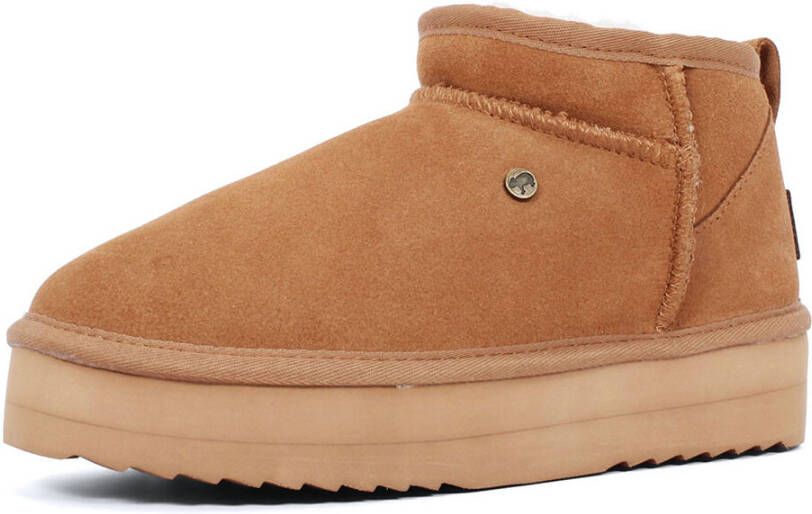 WARMBAT Vachtlaarzen Dames Durack Plateau Maat: 42 Materiaal: Suède Kleur: Cognac - Foto 7