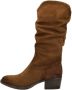 Aqa Hoge plooi laarzen cognac Suede Dames - Thumbnail 2