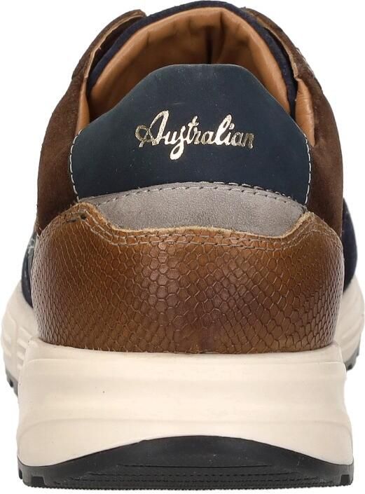 Australian leren sneakers donkerblauw cognac - Foto 11