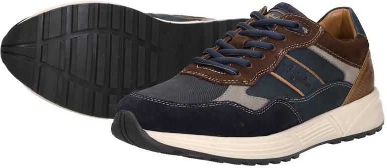 Australian leren sneakers donkerblauw cognac - Foto 12