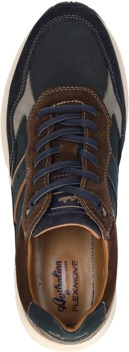 Australian leren sneakers donkerblauw cognac - Foto 13