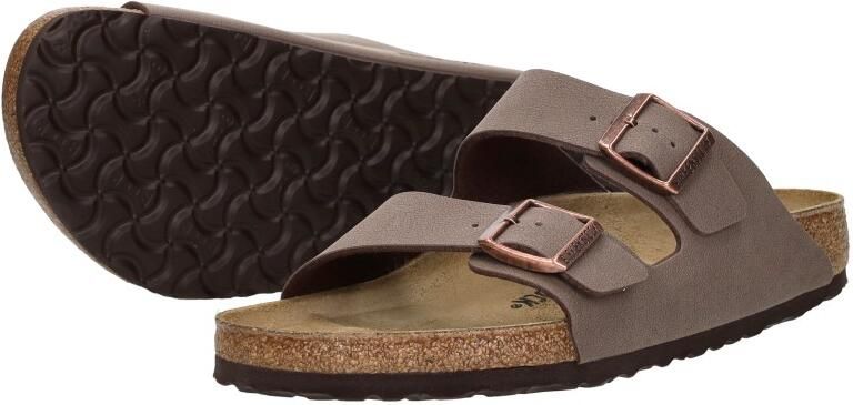 Birkenstock Slippers van echt leer met brede riempjes model 'ARIZONA'
