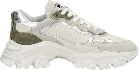 Bronx Tayke-Over Veterschoenen Laag gebroken wit