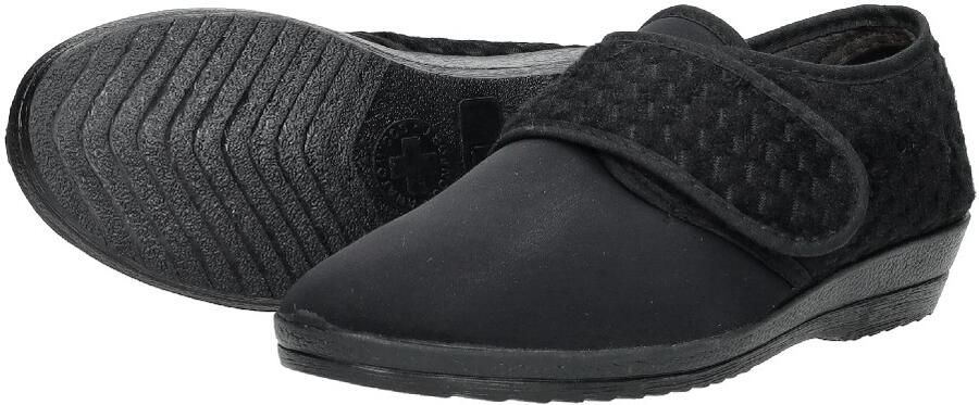 Comfort Plus Dames pantoffels met stretch Pantoffels Dicht Zwart - Foto 6