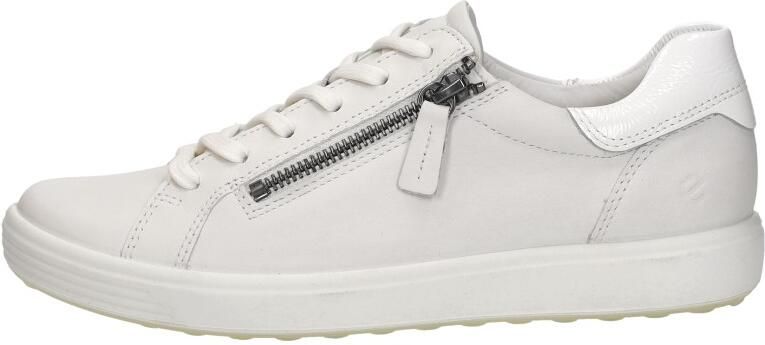 ECCO Soft 7 Side Zip Lace Veterschoenen Laag Wit - Foto 2