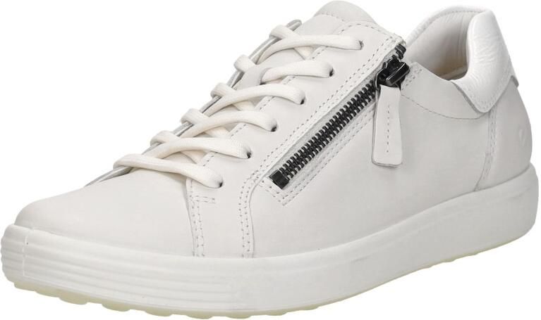 ECCO Soft 7 Side Zip Lace Veterschoenen Laag Wit - Foto 5