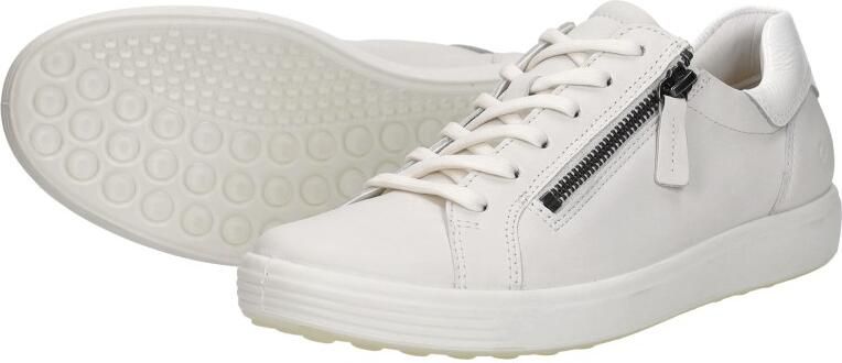ECCO Soft 7 Side Zip Lace Veterschoenen Laag Wit - Foto 7