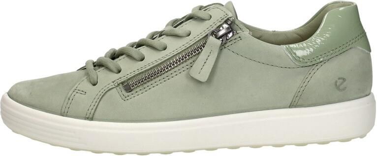 ECCO Soft 7 Side Zip Sneakers groen Nubuck Dames - Foto 2