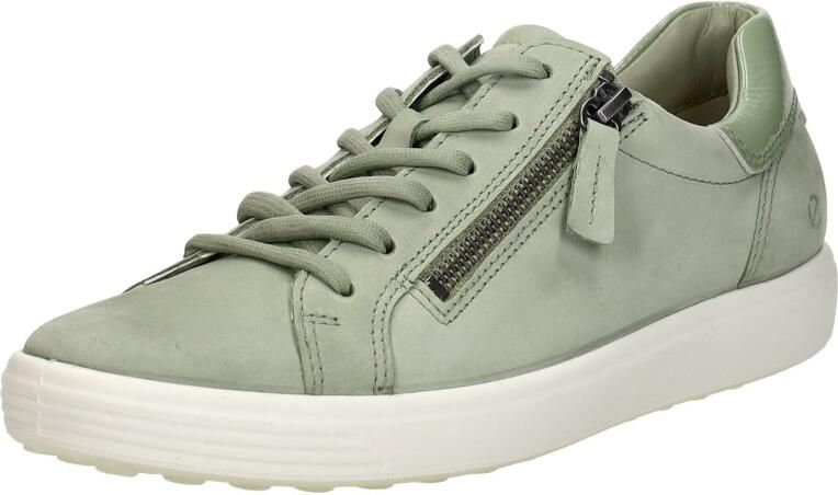 ECCO Soft 7 Side Zip Sneakers groen Nubuck Dames - Foto 5
