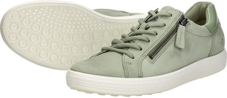 ECCO Soft 7 Side Zip Sneakers groen Nubuck Dames - Foto 6