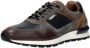 Australian Novecento leren sneakers blauw cognac - Thumbnail 4