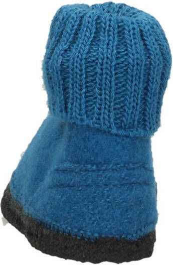 Bergstein Cozy Pantofole Da Camera In Lana | Blu Scuro | Modello Hüttenschuh