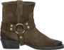 Bronx Moss Brushed Suede Boots met carre neus - Thumbnail 6