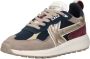 Kaotiko Detroit Glam Sneakers Dames Leren Sneaker Blauw - Thumbnail 3