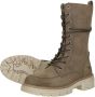Mustang Winter Hoge Veterschoen Beige Dames - Thumbnail 6
