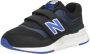 New balance 70s Summer Vibe Klittenband Sneaker Jongens Zwart Blauw - Thumbnail 6