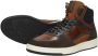 Pantofola d'Oro Baveno Uomo High leren sneakers cognac zwart - Thumbnail 10