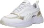 PUMA Cassia Metallic Shine Dames Sneakers White- Gold- Silver-Vapor Gray - Thumbnail 7